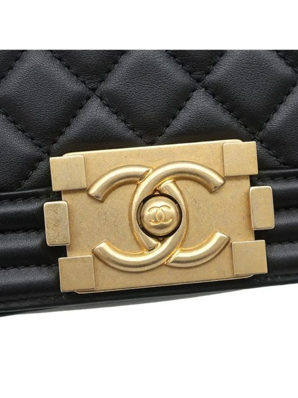 Chanel Shoulder Bag Boy 20 Lambskin Black Matt Togo Chain